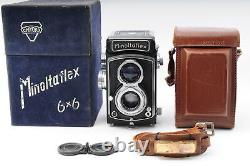 Exc+5 Case Box Minoltaflex III 6X6 TLR Film Camera Rokkor 75mm F3.5 From JAPAN