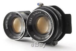 Exc+5 Mamiya C220 6x6 TLR Body + 80mm f/2.8 Blue Dot + 180mm f/4.5 Lens JAPAN