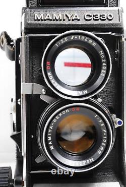 Exc+5 w Grip Mamiya C330 TLR Film Camera 105mm f/3.5 Lens Blue Dot From JAPAN