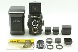MINT Yashica Mat 124-G TLR Film Camera + Case + Close-Up Lens Hood From Japan