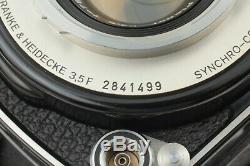N MINT +3 White Face Rollei Rolleiflex 3.5F Model 5 TLR 6x6 Film 75mm Lens