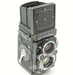 N MINT +3 White Face Rollei Rolleiflex 3.5F Model 5 TLR 6x6 Film 75mm Lens