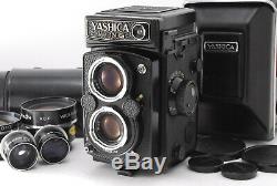NEAR MINT YASHICA MAT 124G TLR FILM CAMERA with WIDE TELE LENS CASE From JAPAN