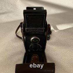 Nikkenflex TLR 6x6 Film Camera Antique twin-lens reflex with Case Japan AS-IS