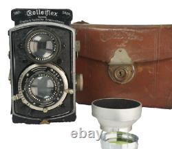 Original Baby Rolleiflex Model 4RF 421 4x4cm TLR Camera Black & Case Rare