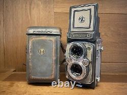 Rare GRAY with Case Near Mint Yashica D TLR Camera Yashikor 80mm F/3.5 From JP