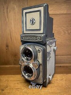 Rare GRAY with Case Near Mint Yashica D TLR Camera Yashikor 80mm F/3.5 From JP