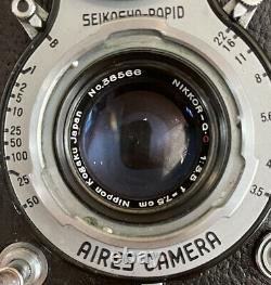 Rare NIKKOR Lens Exc+5 Airesflex Z TLR Camera 75mm F/3.5 lens From Japan