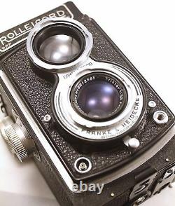 Rolleicord TLR Camera Zeiss Triotar 7.5cm f3.5 Lens MF 6x6 +ROLLEINAR LENSES