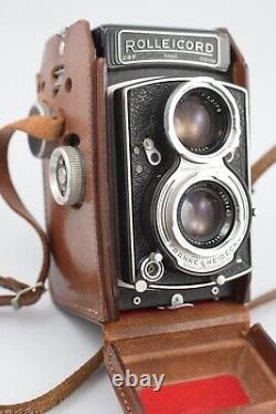 Rolleicord V TLR 120 Format Film Camera Xenar 75mm f/3.5 Lens + Leather Case