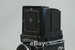 Rolleiflex 2.8F 12x24 Xenotar White Face with Cap and Meter TLR Film Camera
