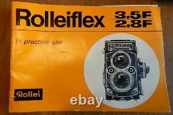Rolleiflex 2.8F 35mm TLR Film Camera + manual+ case + bag + lenses + lens caps +