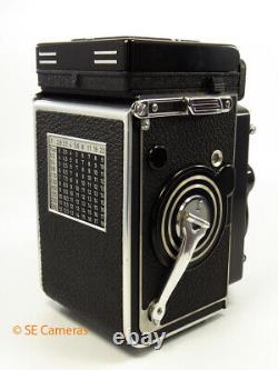 Rolleiflex 2.8f White Face Tlr Camera Planar 80mm 2.8 Lens & Case Near Mint