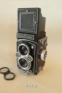 Rolleiflex 3.5B MX-EVS TLR FIlm Camera with Carl Zeiss Tessar 75mm Lens