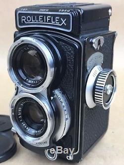 Rolleiflex 4x4 Black 1963 Post War Baby Rollei TLR with Xenar 60mm 3.5 Lens