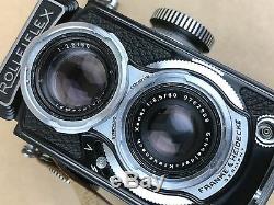 Rolleiflex Black Baby Rollei TLR with Xenar 60mm 3.5 Lens withOriginal Leather Case