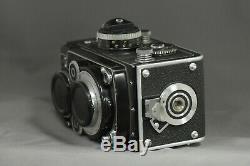 Rolleiflex White Face 3.5F 12x24 Xenotar TLR Film Camera with Cap & Meter