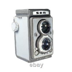 Semflex Twin Lens Reflex Roll Film Camera from 1960s, Berthiot Lens, Rare, Clean