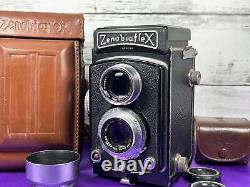 Super Rare Exc+3 with Case Zenobiaflex I TLR 6x6 Film camera With Hood From JAPAN