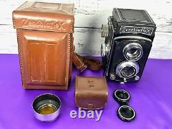 Super Rare Exc+3 with Case Zenobiaflex I TLR 6x6 Film camera With Hood From JAPAN