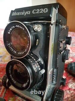 Tested and Working Mamiya C220 Professional F TLR Camera with 80mm & 55mm Lens