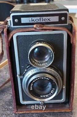 Vintage 1950s Zeiss Ikon Ikoflex IIa 855/165 TLR Film Camera & Leather Case