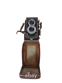 Vintage Ricoh Ricohmatic 225 6x6 Film TLR Camera & Leather Case Seikosha-SLV VTG