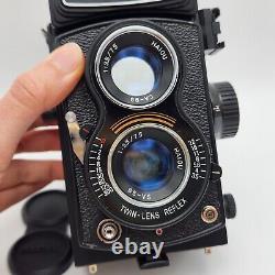 Vintage Seagull 4B-1 120 Film TLR Camera with 75mm F3.5 Haiou SA-99 Lenses READ