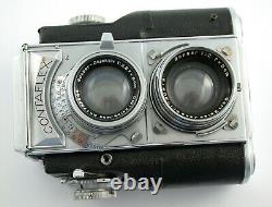 ZEISS IKON Contaflex TLR Sonnar 2/50 5cm 50 F2 case strap cap fine condition